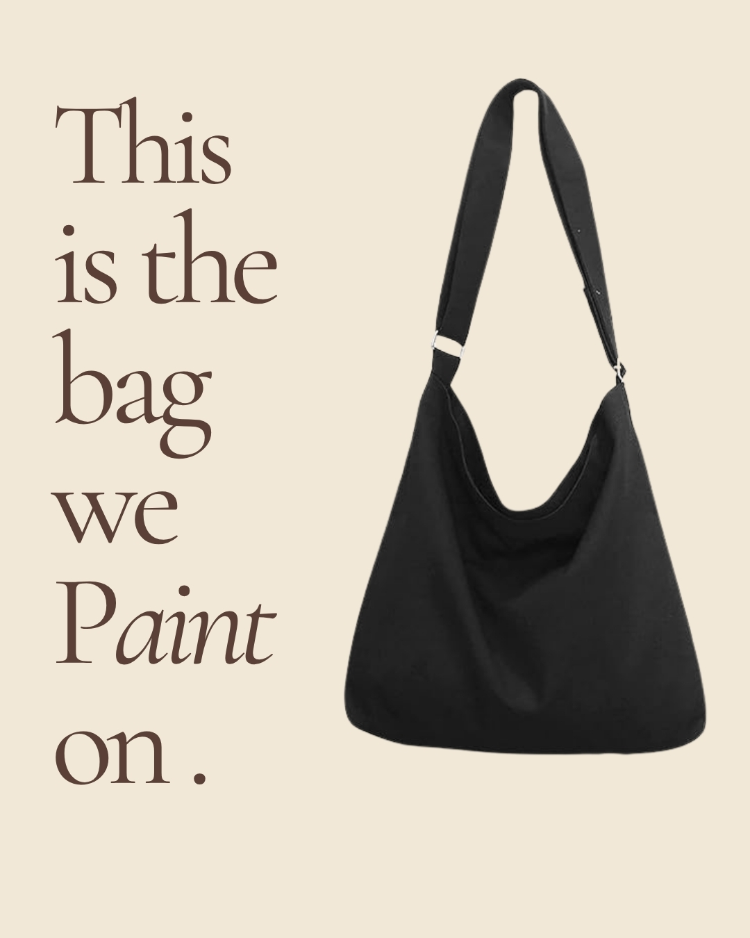 Floral Frame Handpainted Canvas Shoulder Bag detail 3